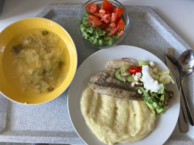 okoun nilský na kmíně s bramborovou kaší