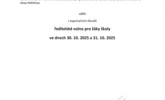 Ředitelské volno 30. - 31.10.2025